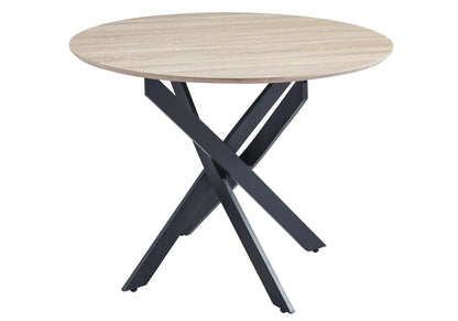 Table ronde design en chêne et piètement noir | Koda