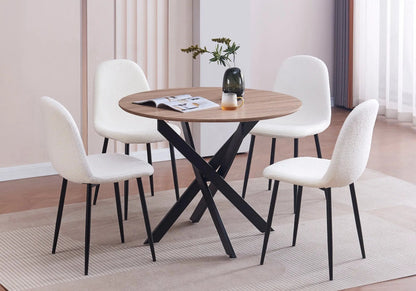 Table ronde design en chêne et piètement noir | Koda