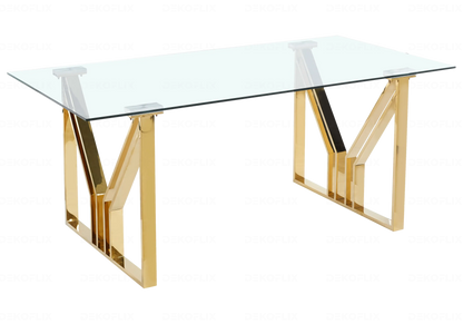 Table de salle à manger verre doré design | Zelvo