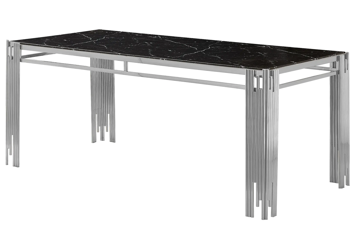 Table de salle à manger marbre noir moderne | Zalys