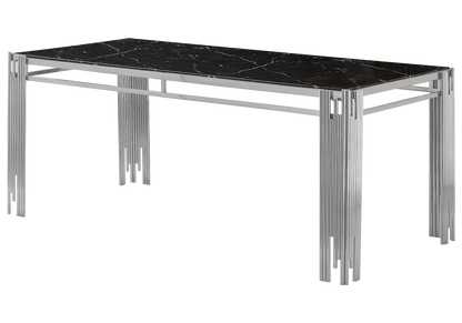 Table de salle à manger marbre noir moderne | Zalys