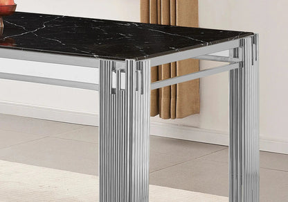 Table de salle à manger marbre noir moderne | Zalys