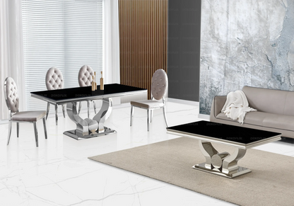 Lot de 4 chaises médaillons taupe et argent | Iris