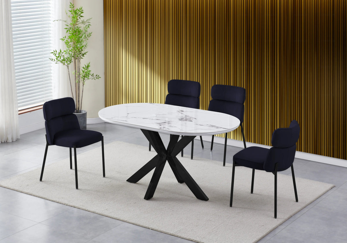 Lot de 4 chaises en noir pieds noirs | Vexta