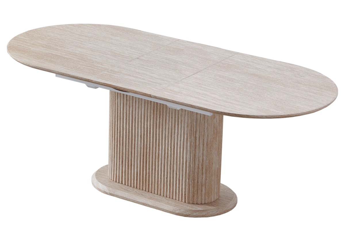 Table à manger extensible ovale effet travertin | Vexta