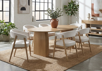 Ensemble table à manger ovale chêne et 4 chaises | Vexo