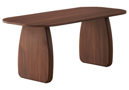 Ensemble table ovale noyer et 4 chaises japandi | Vynx