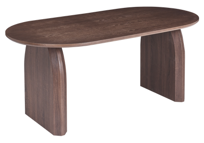 Table à manger ovale bois de noyer foncé 8 places | Vexo