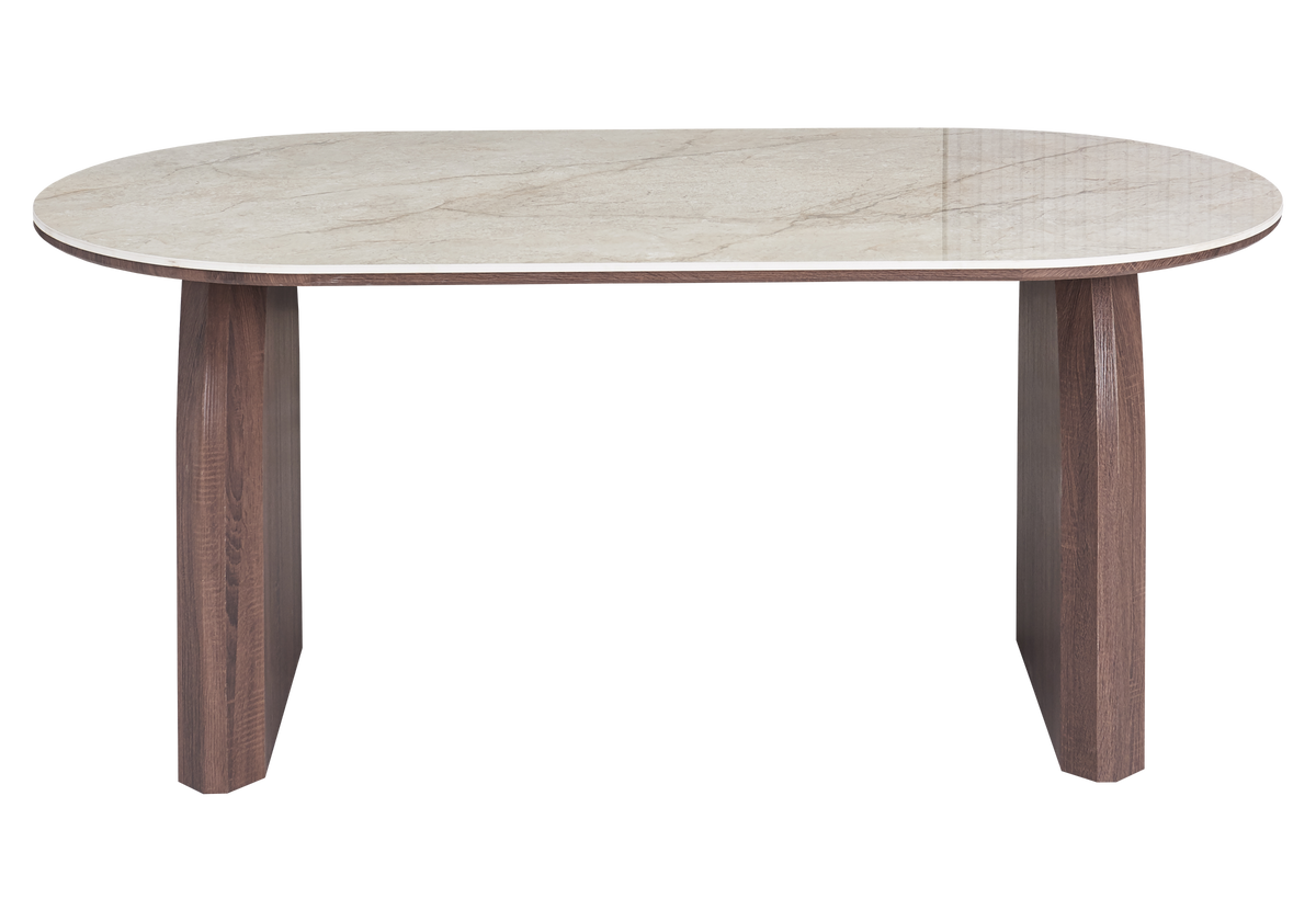 Ensemble table à manger ovale marbre et 4 chaises | Vexo