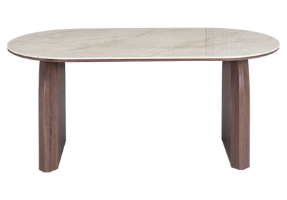 Ensemble table à manger ovale marbre et 4 chaises | Vexo