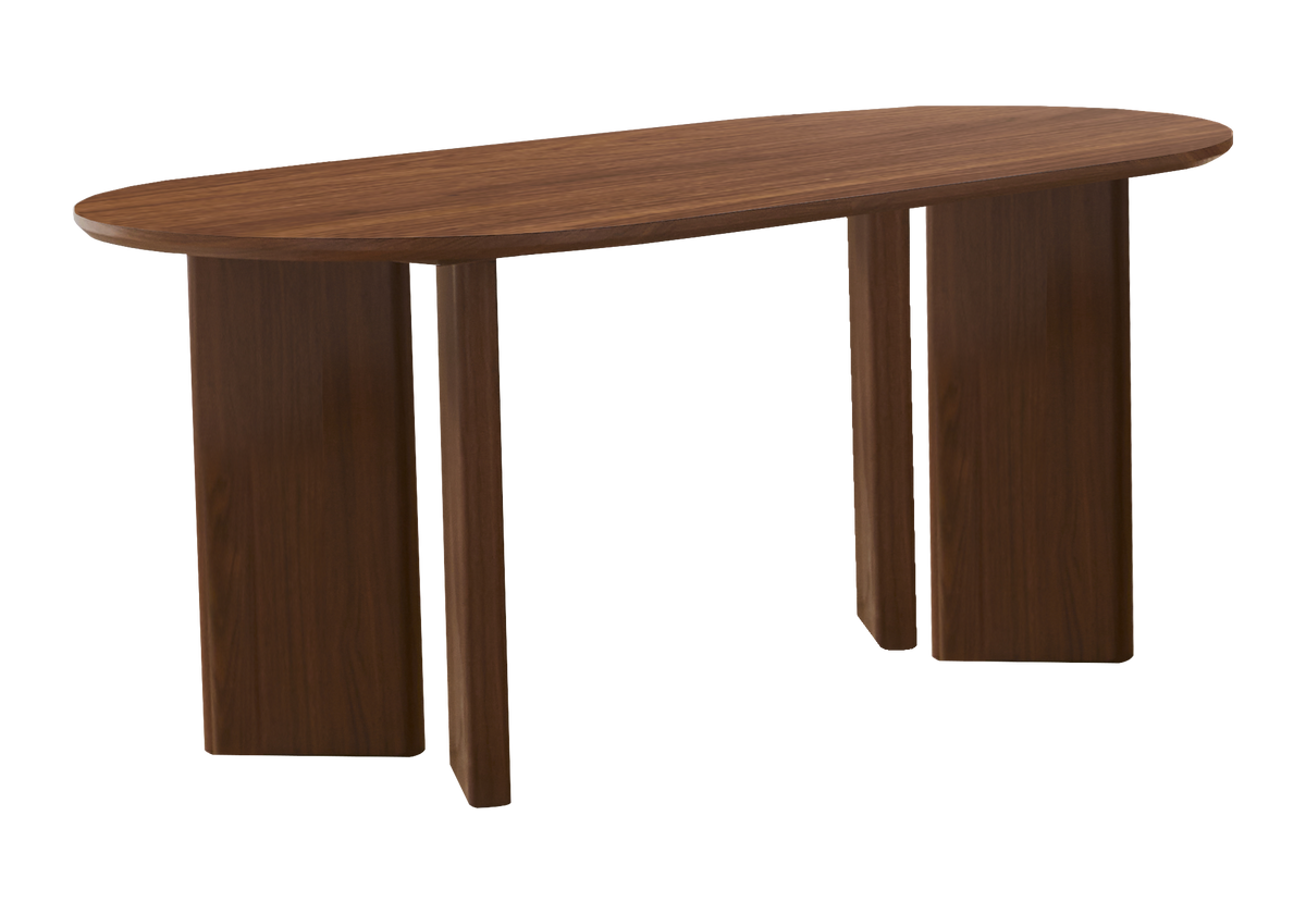 Ensemble table ovale et chaises noyer japandi | Zelor