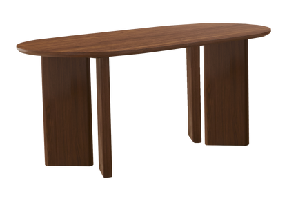 Ensemble table ovale et chaises noyer japandi | Zelor