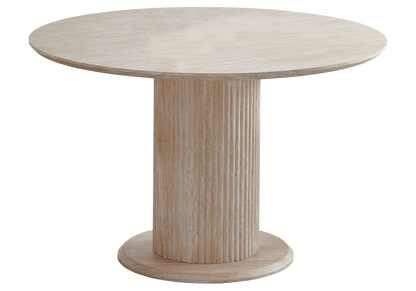 Ensemble table ronde travertin et 4 chaises | Vexta