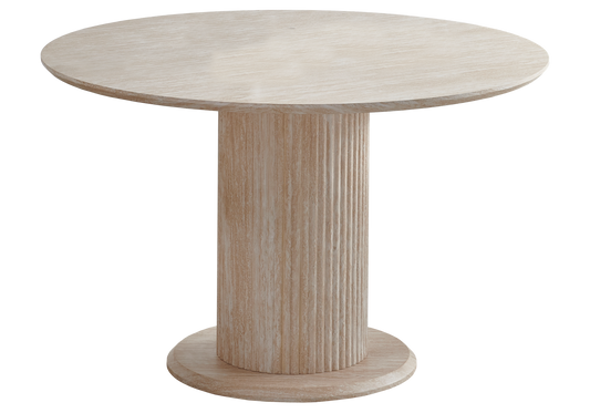 Ensemble table ronde travertin et 4 chaises | Vexta