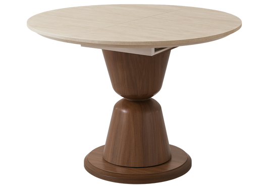 Ensemble table ronde extensible et chaises cannage | Zyria