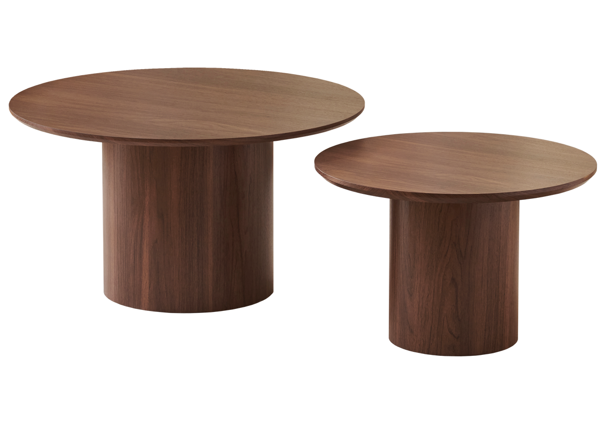 Tables basses gigognes rondes bois de noyer | Kova
