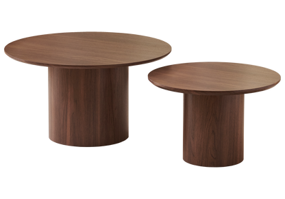 Tables basses gigognes rondes bois de noyer | Kova