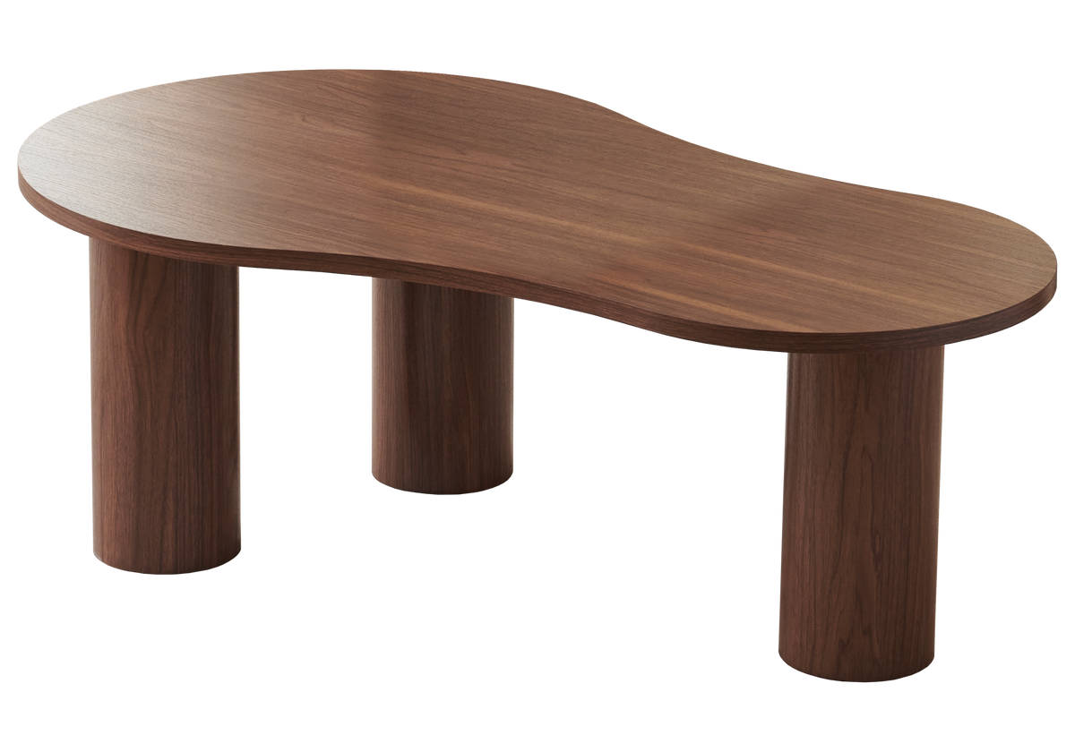 Table basse organique forme haricot noyer | Kova