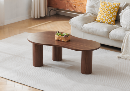 Table basse organique forme haricot noyer | Kova