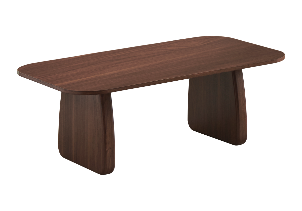 Table basse ovale bois de noyer style japandi | Vynx
