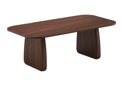Table basse ovale bois de noyer style japandi | Vynx