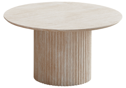 Table basse ronde en céramique effet travertin | Zylo