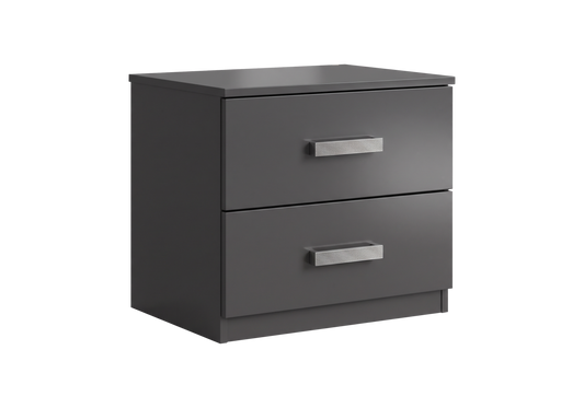 Table de chevet 2 tiroirs anthracite | Cubik