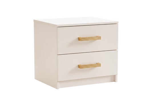 Table de chevet 2 tiroirs beige | Cubik