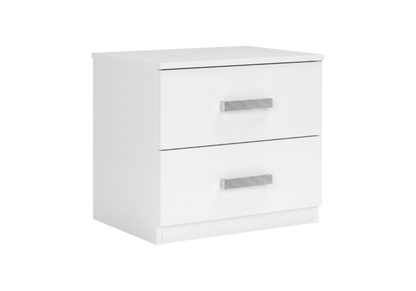 Table de chevet 2 tiroirs blanc | Cubik