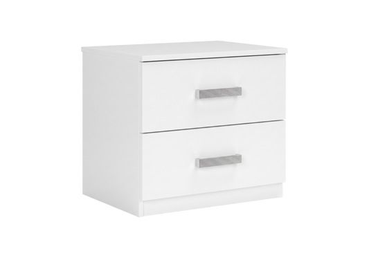 Table de chevet 2 tiroirs blanc | Cubik