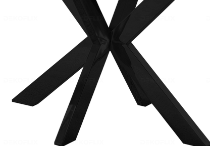 Table à manger ovale céramique noire effet pierre | Zenix