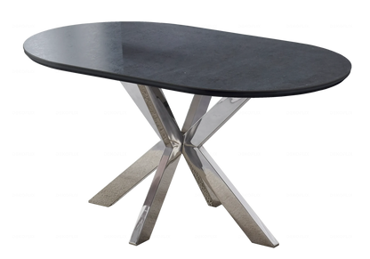 Table à manger ovale en céramique effet pierre | Zenix