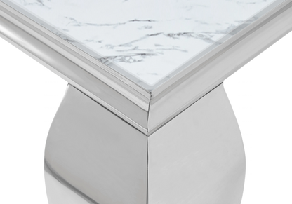 Table basse rectangulaire effet marbre blanc | Halo