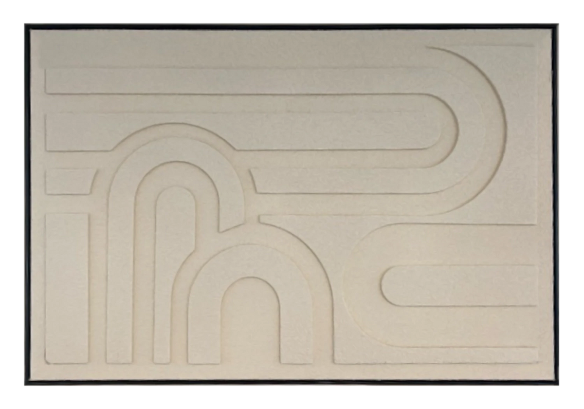 Tableau mural en relief sablé aux lignes arrondies | Vexto