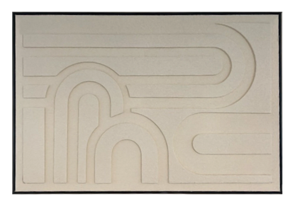 Tableau mural en relief sablé aux lignes arrondies | Vexto