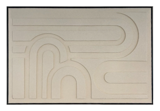 Tableau mural en relief sablé aux lignes arrondies | Vexto