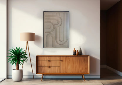 Tableau mural sablé aux motifs 3d abstraits | Vexis