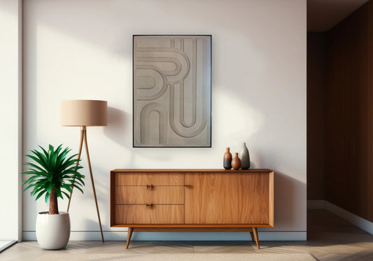 Tableau mural sablé aux motifs 3d abstraits | Vexis