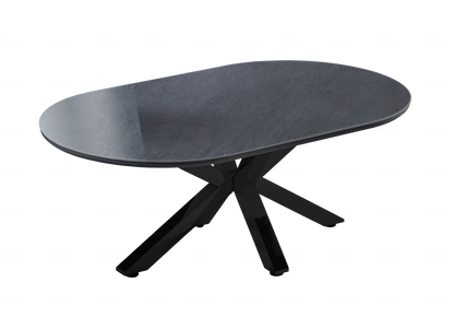 Table basse ovale en céramique noire effet pierre | Zenix