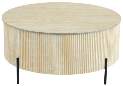 Table basse ronde céramique travertin naturel | Vexto