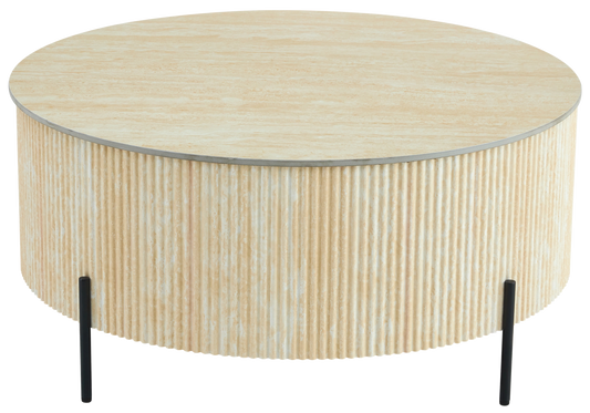 Table basse ronde céramique travertin naturel | Vexto
