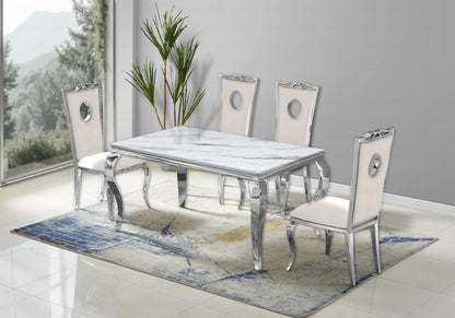 Lot de 4 chaises médaillon baroque beige | Kivo