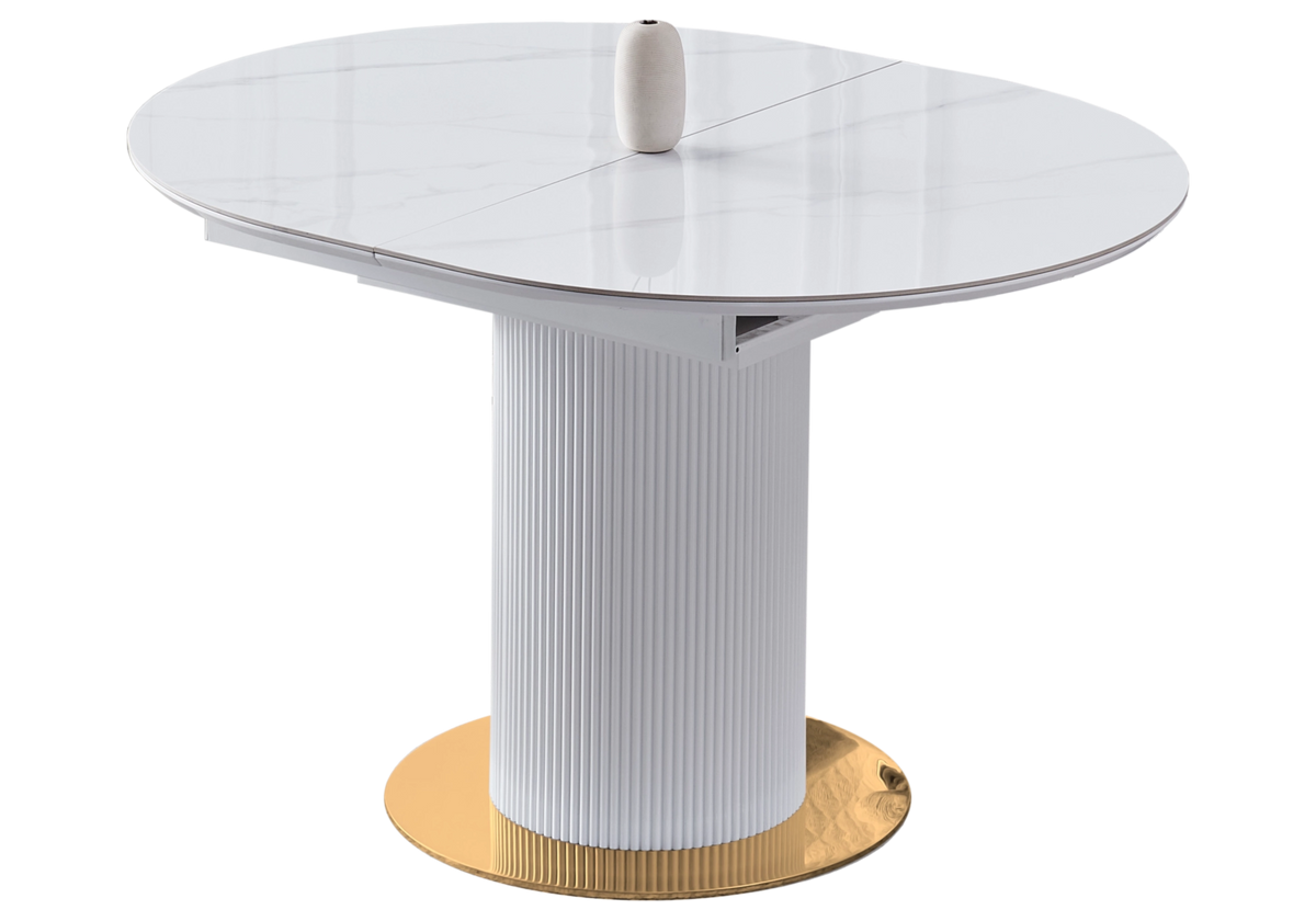 Ensemble table marbre blanc et 4 chaises grises | Xavi