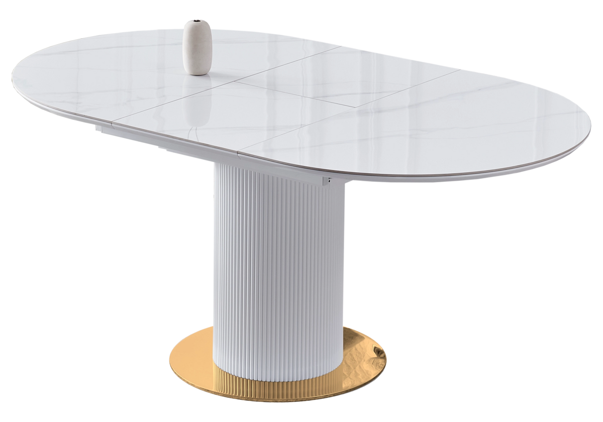 Table à manger extensible ronde céramique marbre | Xavi