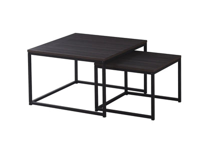 Tables gigognes de salon en chêne et métal noir | Kaelo