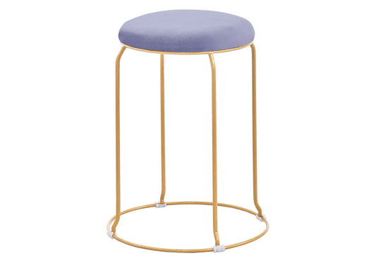 Tabouret d'appoint en gris et métal doré | Vora