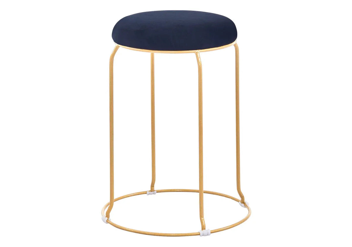 Tabouret d'appoint en noir et métal doré | Vora