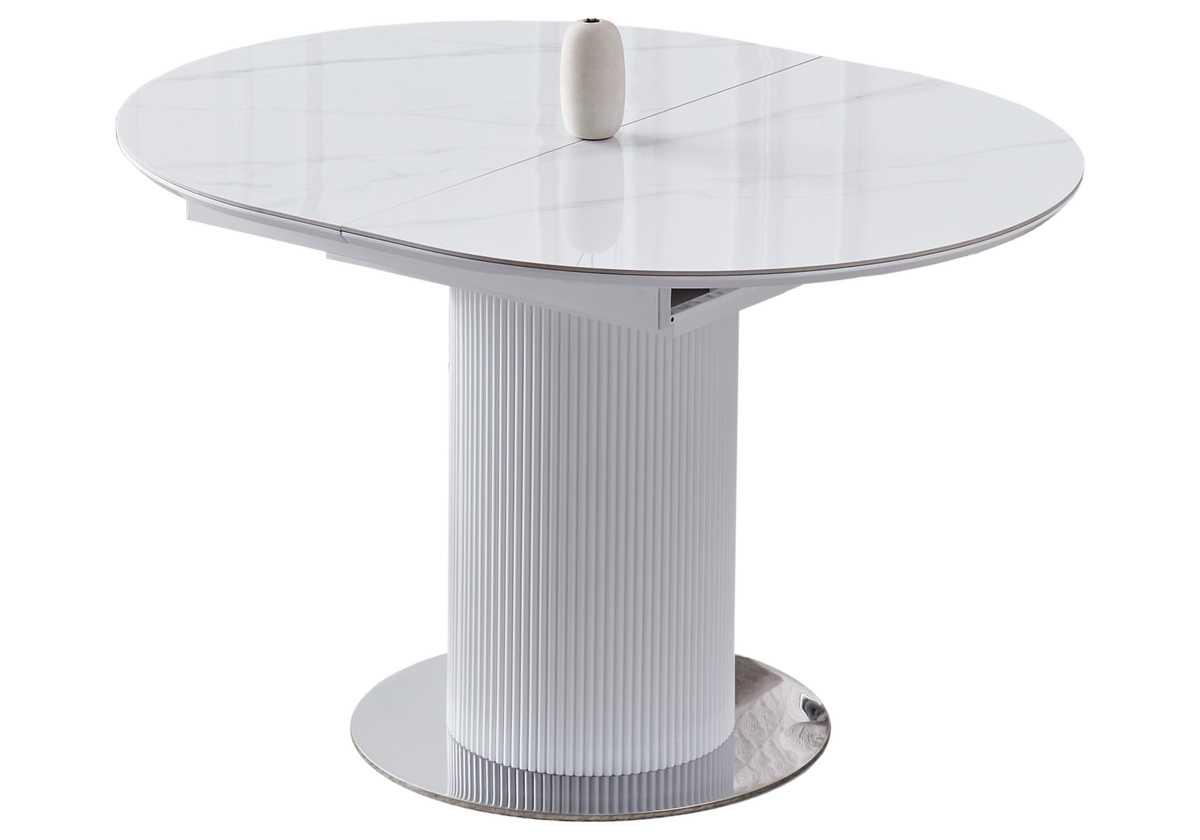 Table à manger extensible ronde céramique marbre | Xavi