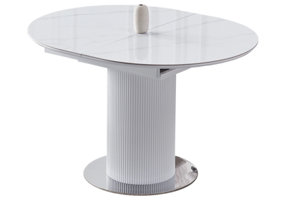 Table à manger extensible ronde céramique marbre | Xavi