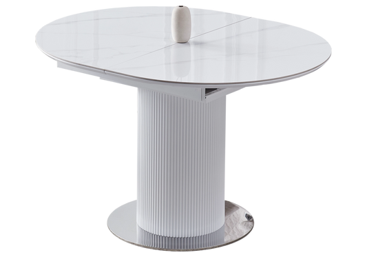 Table à manger extensible ronde céramique marbre | Xavi